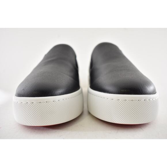Christian Louboutin Men Boatissimo Flat Black Leather Slip On Sneakers 44.5 11.5 - Picture 12 of 16